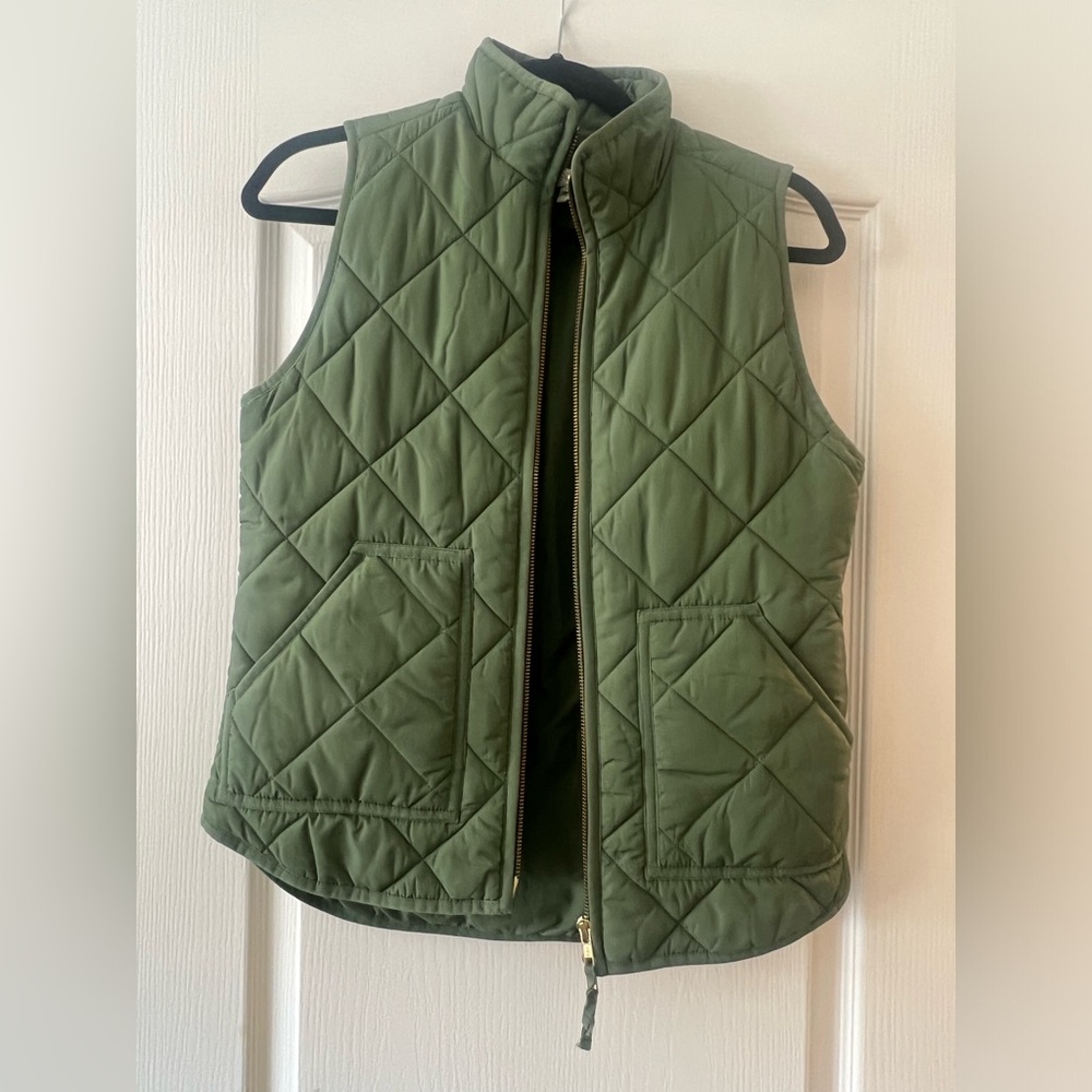 J Crew Green Puffer Vest